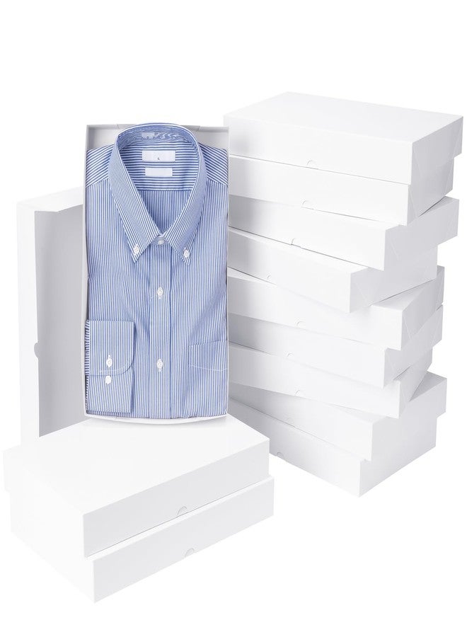 UnicoPak 12 Pack Medium White Cardboard Gift Boxes with Lids for Presents Shirt Boxes, 14.25x9.5x2 Inches - Image 1